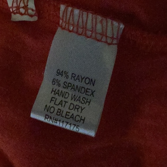 Logix size large red tank top with spaghetti straps & decorated w/strips of ray - Picture 9 of 9